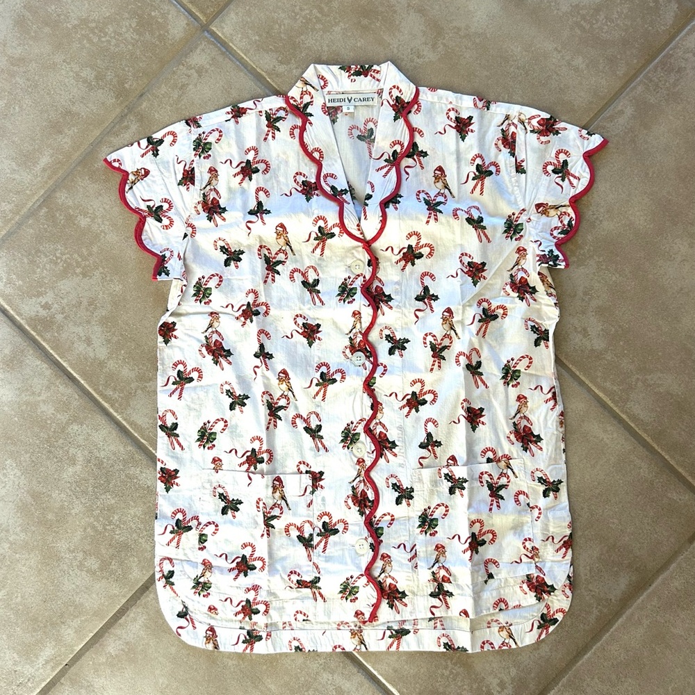 Heidi Carey SET - NWOT Candy Cane Short Pajamas Set Small Sold Out Cotton